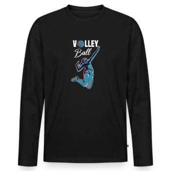 Volley-ball volley-ball cadeau T-shirt - T-shirt manches longues Premium bio Homme - noir - Devant - Nico (187cm)