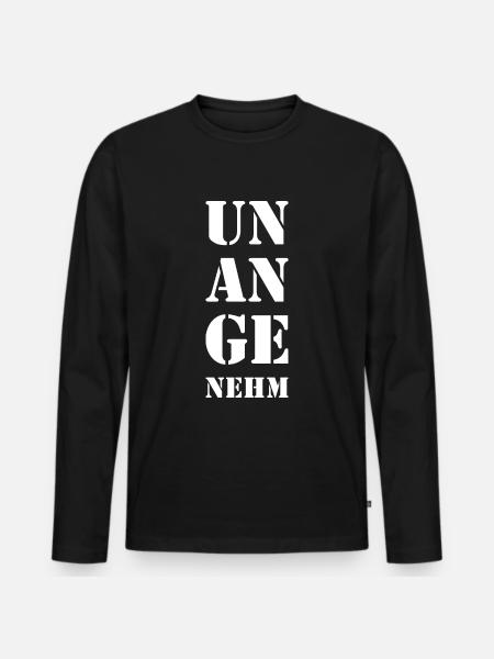 UNANGENEHM FREMDSCHÄMEN - Männer Premium Bio Langarmshirt - Schwarz