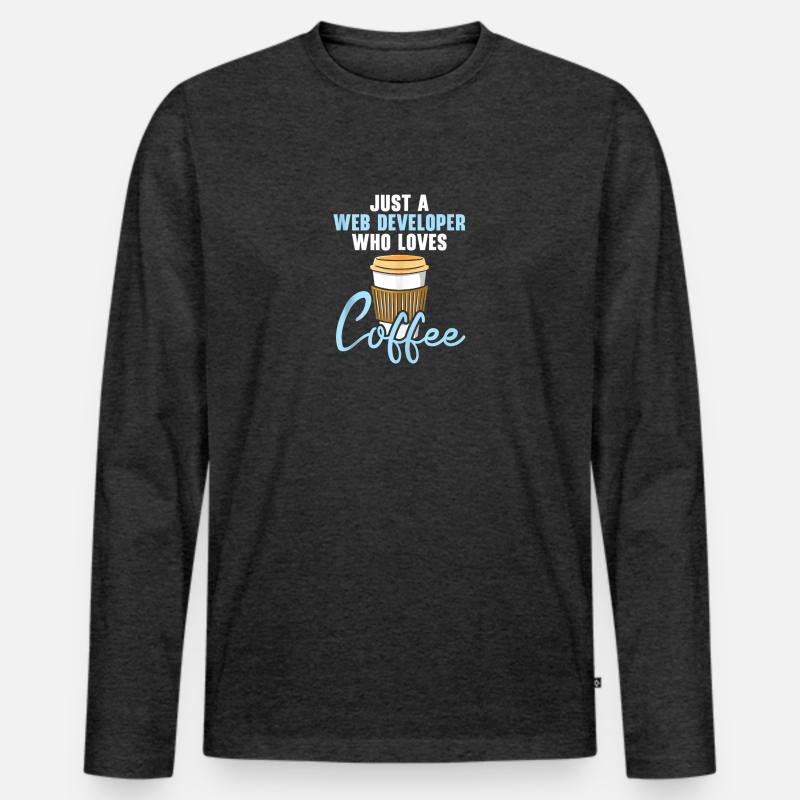 Website Development Coffee Web Developer Programme Men's Premium Organic Long Sleeve Shirt