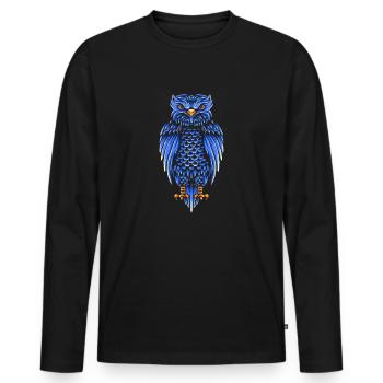 Chouette - T-shirt manches longues Premium bio Homme - noir - Devant - Nico (187cm)