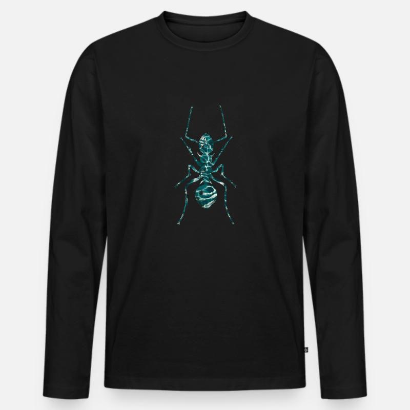 Ameise - Männer Premium Bio Langarmshirt - Schwarz