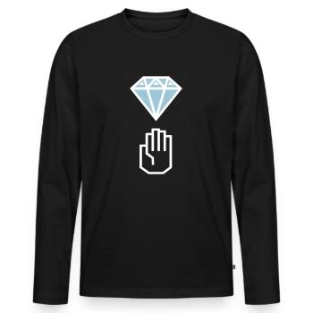 Diamond hands - Männer Premium Bio Langarmshirt - Schwarz - Vorne - Nico (187cm)