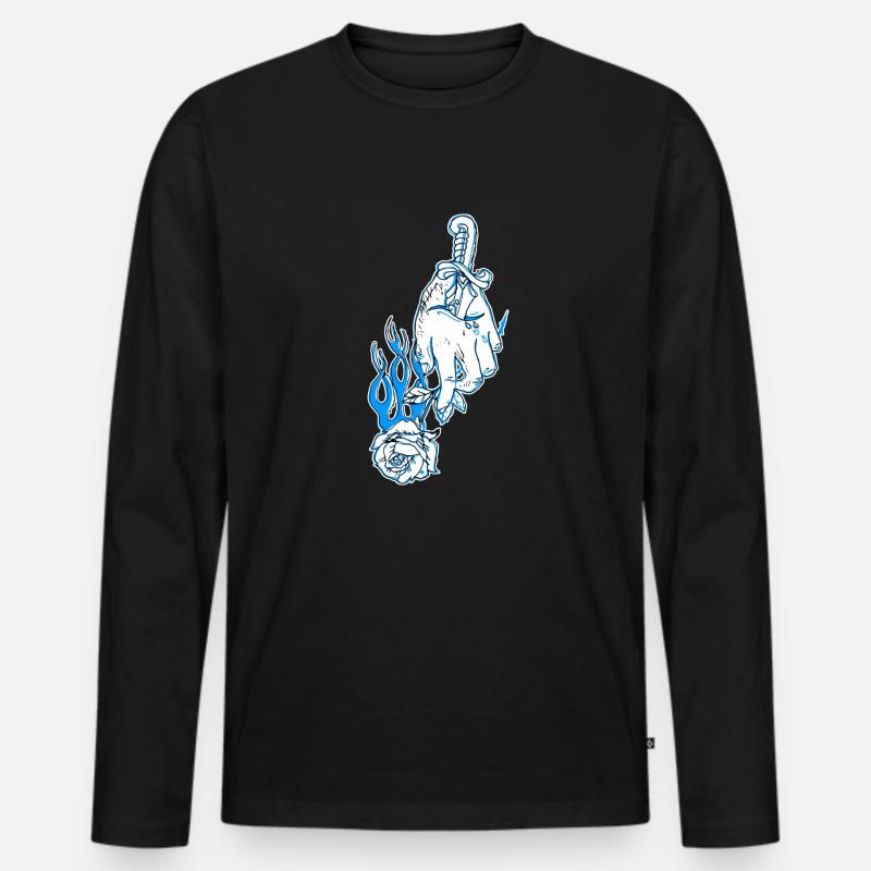 Aidan Rose Design - Männer Premium Bio Langarmshirt - Schwarz