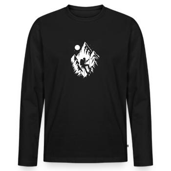 grimpeur - T-shirt manches longues Premium bio Homme - noir - Devant - Nico (187cm)