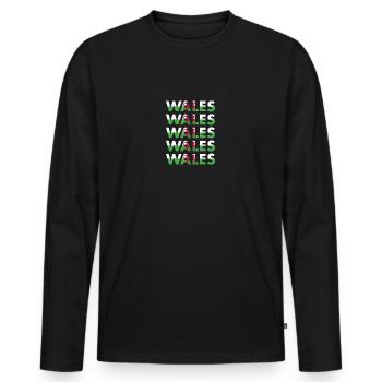 Rugby Rugby Rugby Rugby Rugby Wales Rugby - Men's Premium Organic Long Sleeve Shirt - black - Front - Nico (187cm)