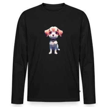 Epagneul Breton Chien - Epagneul Breton - T-shirt manches longues Premium bio Homme - noir - Devant - Nico (187cm)