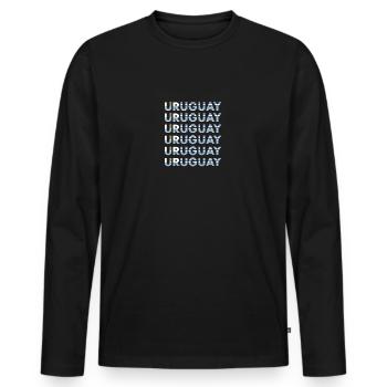 Rugby Rugby Rugby Rugby Rugby Uruguay Rugby - Men's Premium Organic Long Sleeve Shirt - black - Front - Nico (187cm)