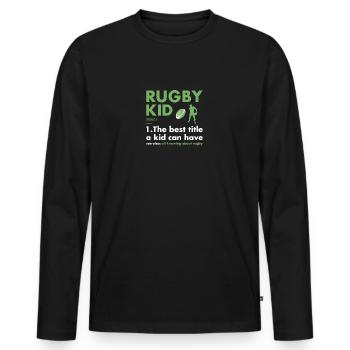Sport Kid Definition Rugby - Men's Premium Organic Long Sleeve Shirt - black - Front - Nico (187cm)