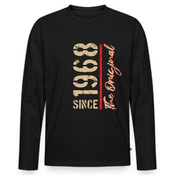 1968 L’original - Année de naissance, Année - T-shirt manches longues Premium bio Homme - noir - Devant - Nico (187cm)