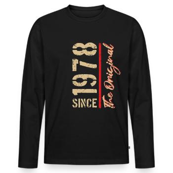 1978 L’original - Année, année de naissance - T-shirt manches longues Premium bio Homme - noir - Devant - Nico (187cm)