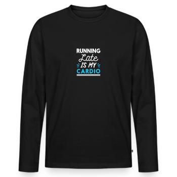 Running - Männer Premium Bio Langarmshirt - Schwarz - Vorne - Nico (187cm)