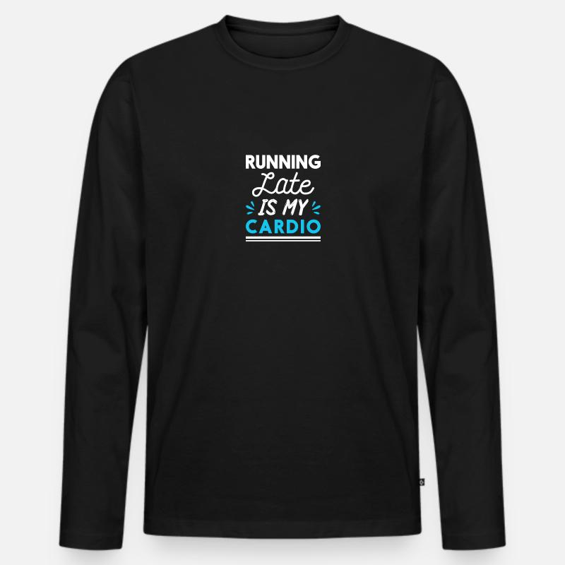 Running - Männer Premium Bio Langarmshirt - Schwarz