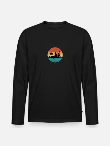 Caravan Camping Fun Camping - Men's Premium Organic Long Sleeve Shirt - black