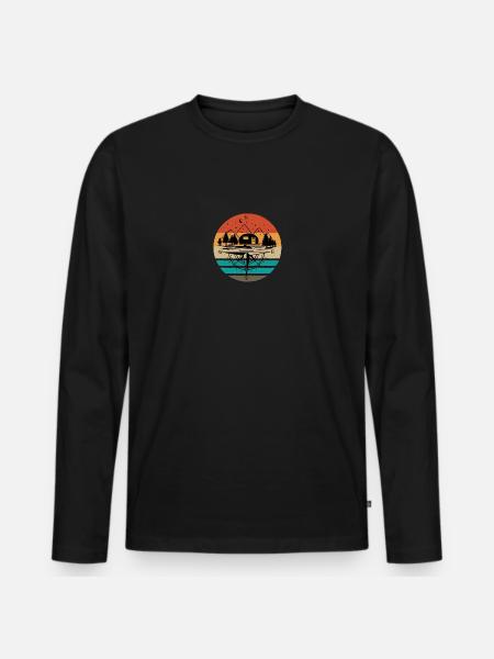 Caravan Camping Fun Camping - Men's Premium Organic Long Sleeve Shirt - black