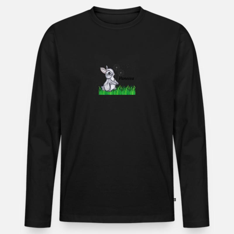 Hase Name Geschenk Vanessa - Männer Premium Bio Langarmshirt - Schwarz