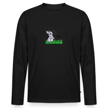 Rabbit Name Gift Lia - Men's Premium Organic Long Sleeve Shirt - black - Front - Nico (187cm)