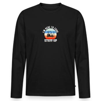 Forklift driver operator funny design - Men's Premium Organic Long Sleeve Shirt - black - Front - Nico (187cm)