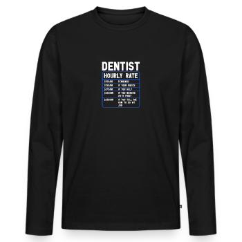Dental Assistant Oral Hygienist RDH Dentist Gift - Men's Premium Organic Long Sleeve Shirt - black - Front - Nico (187cm)