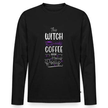 Witch Spell Monsters - Men's Premium Organic Long Sleeve Shirt - black - Front - Nico (187cm)