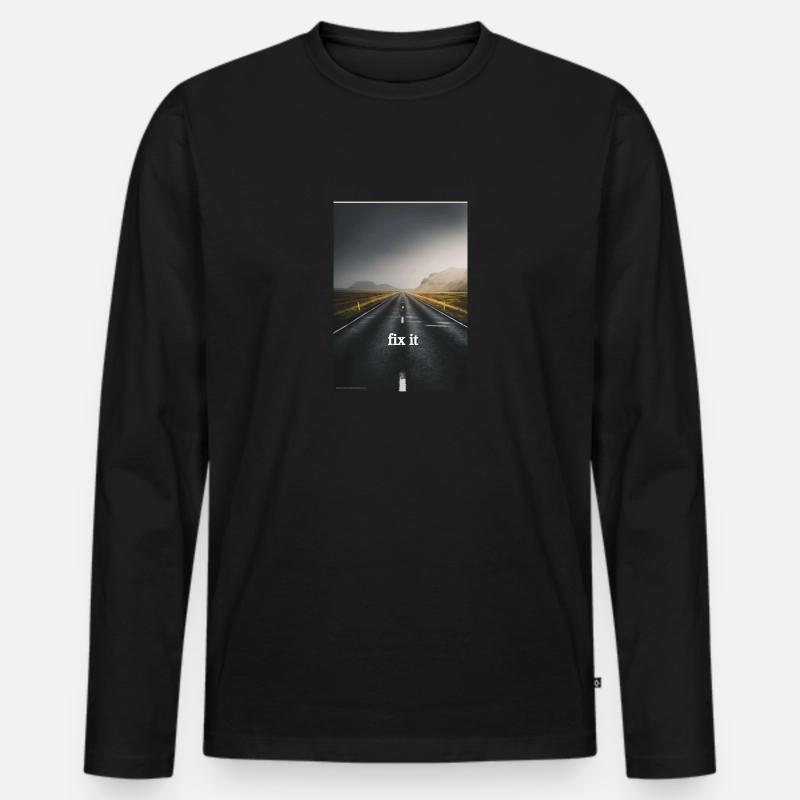 Schwarzwaldfeuer road exit - Männer Premium Bio Langarmshirt - Schwarz
