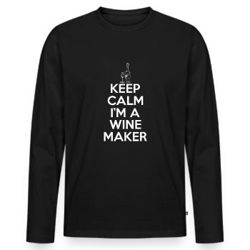 Winzer Wein Spruch für Weinliebhaber - Männer Premium Bio Langarmshirt - Schwarz - Vorne - Nico (187cm)