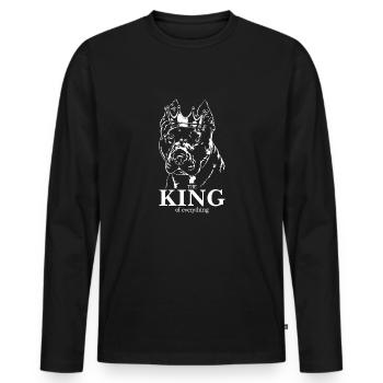 AMERICAN STAFFORDSHIRE King Dog Wilsigns - T-shirt manches longues Premium bio Homme - noir - Devant - Nico (187cm)