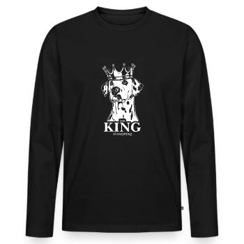 DALMATINER King of everything Hunde Wilsigns - Männer Premium Bio Langarmshirt - Schwarz - Vorne - Nico (187cm)