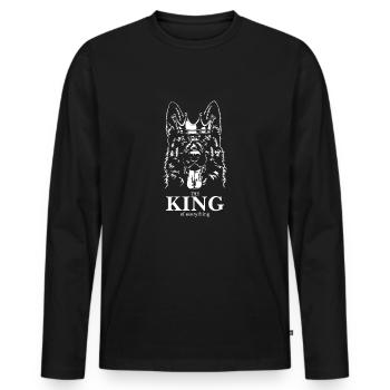 Berger allemand Roi de tout Chiens - T-shirt manches longues Premium bio Homme - noir - Devant - Nico (187cm)