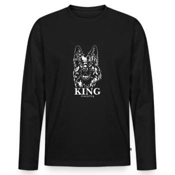 Berger allemand Roi de tout Chiens - T-shirt manches longues Premium bio Homme - noir - Devant - Nico (187cm)