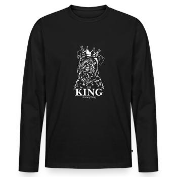 Chien Dog Dog Roi Terrier à poil doux - T-shirt manches longues Premium bio Homme - noir - Devant - Nico (187cm)