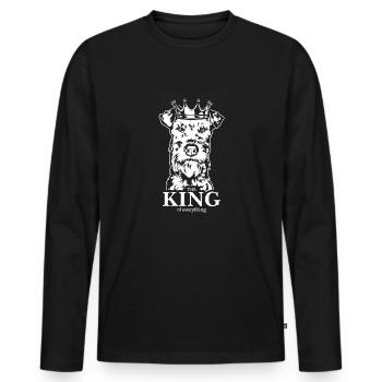 Irish Terrier Roi de tout Chiens Wilsigns - T-shirt manches longues Premium bio Homme - noir - Devant - Nico (187cm)