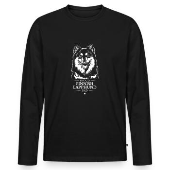Finnish Lapphund Dad Hunde Hund Wilsigns - Männer Premium Bio Langarmshirt - Schwarz - Vorne - Nico (187cm)