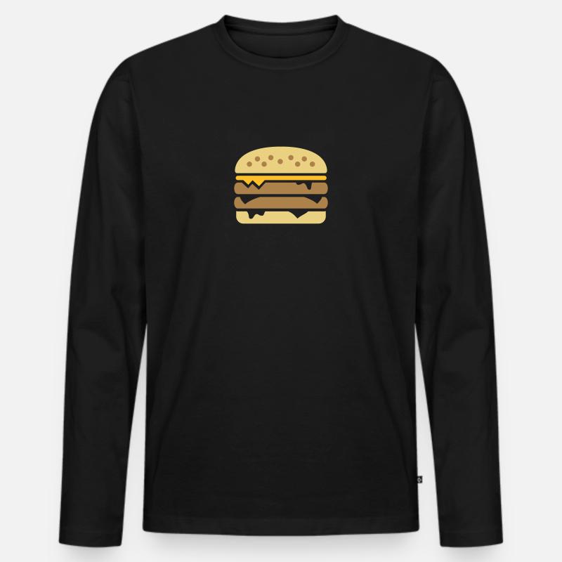 Burger - Men's Premium Organic Long Sleeve Shirt - black