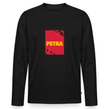 Style and Artwork Petra - Men's Premium Organic Long Sleeve Shirt - black - Front - Nico (187cm)
