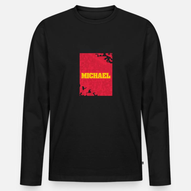 Michael - Männer Premium Bio Langarmshirt - Schwarz