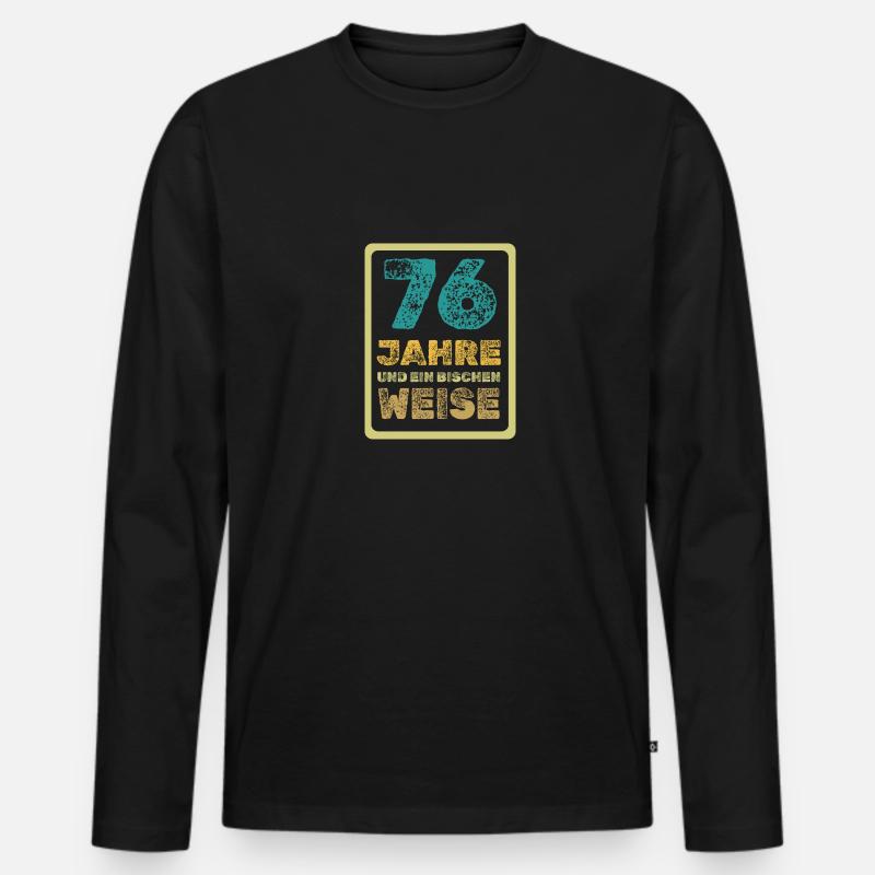 76 - Männer Premium Bio Langarmshirt - Schwarz
