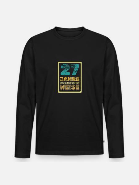 Weisheit 27 - Männer Premium Bio Langarmshirt - Schwarz