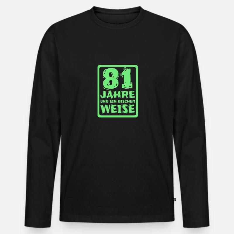 81 - Männer Premium Bio Langarmshirt - Schwarz