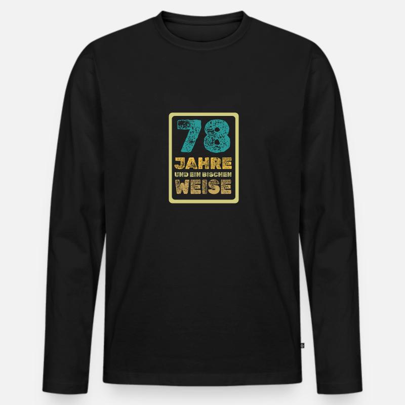 78 - Männer Premium Bio Langarmshirt - Schwarz