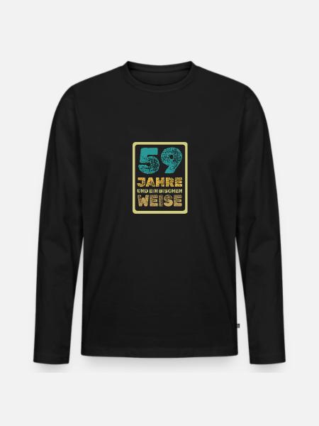 Weisheit 59 - Männer Premium Bio Langarmshirt - Schwarz
