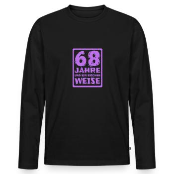 Wisdom 68 - Men's Premium Organic Long Sleeve Shirt - black - Front - Nico (187cm)