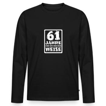 Wisdom 61 - Men's Premium Organic Long Sleeve Shirt - black - Front - Nico (187cm)