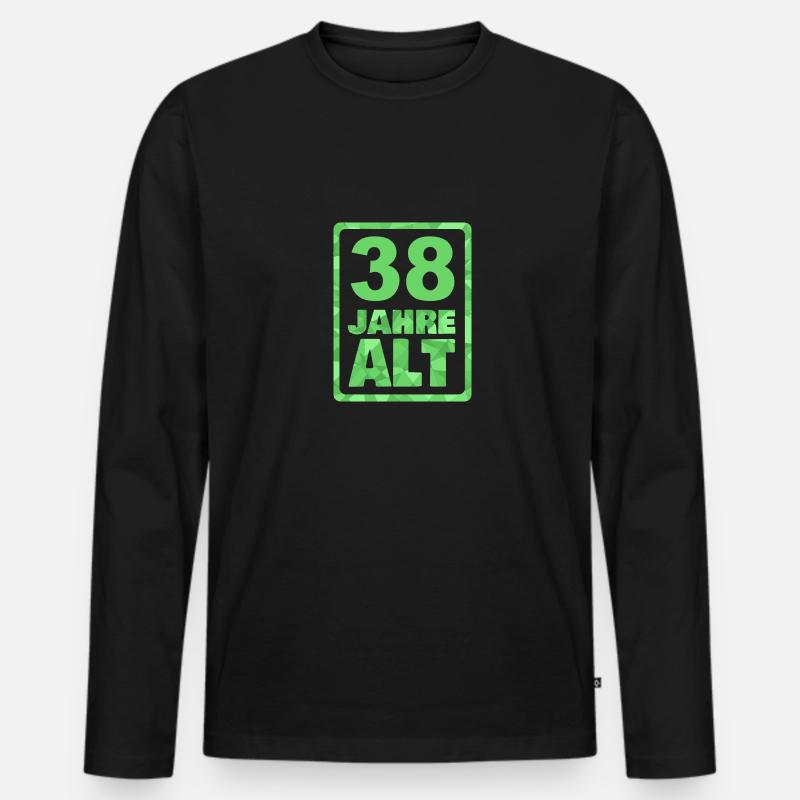 38 - Männer Premium Bio Langarmshirt - Schwarz
