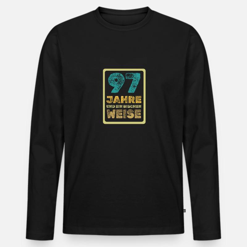 Spruch 97 - Männer Premium Bio Langarmshirt - Schwarz