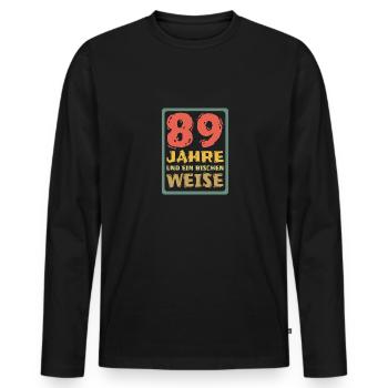 Wisdom 89 - Men's Premium Organic Long Sleeve Shirt - black - Front - Nico (187cm)