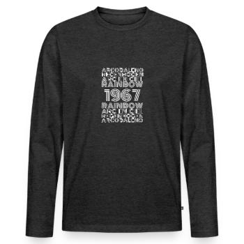 Arc-en-ciel 1967 - T-shirt manches longues Premium bio Homme - anthracite chiné - Devant - Nico (187cm)