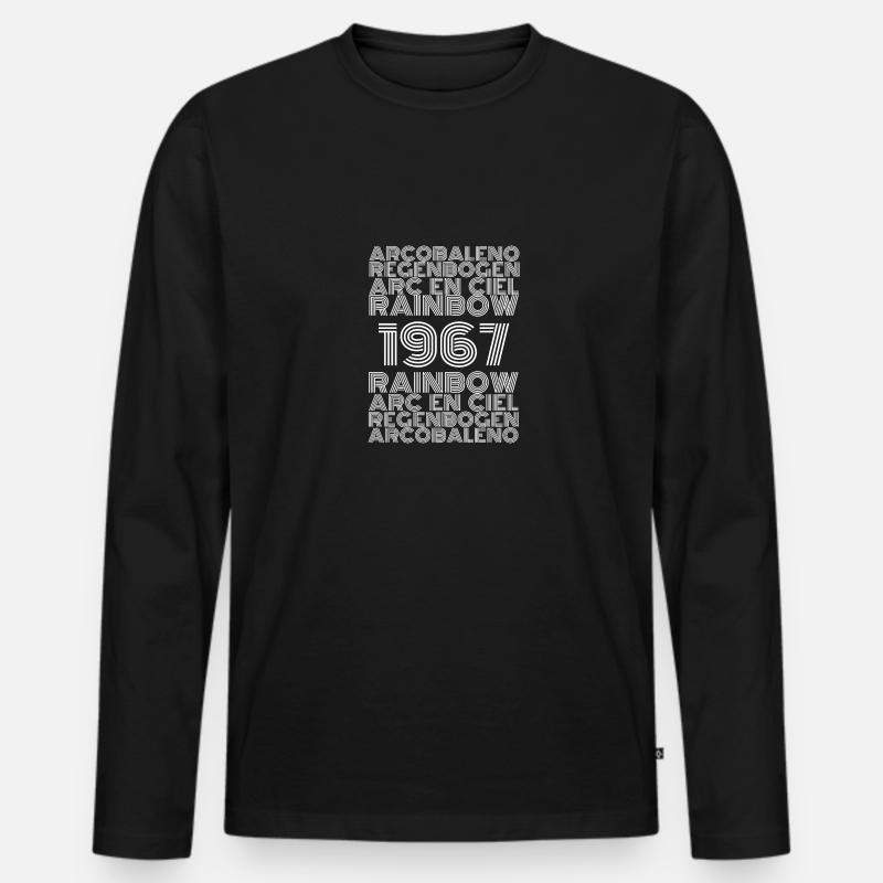 Regenbogen 1967 - Männer Premium Bio Langarmshirt - Schwarz