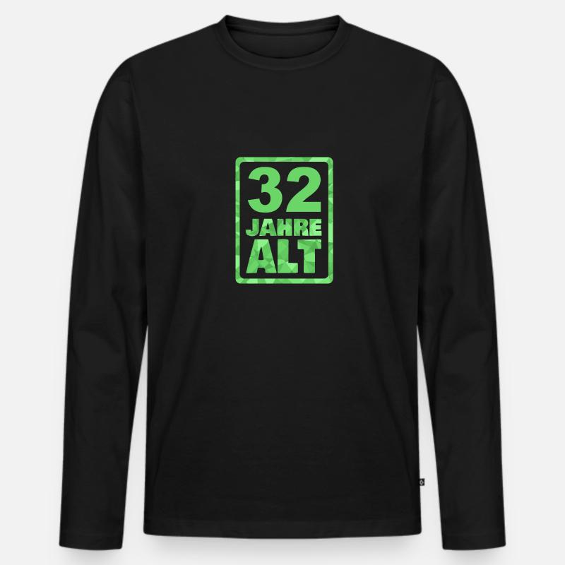 32 - Männer Premium Bio Langarmshirt - Schwarz