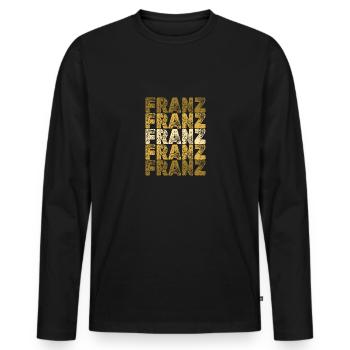 Gift for Franz - Men's Premium Organic Long Sleeve Shirt - black - Front - Nico (187cm)