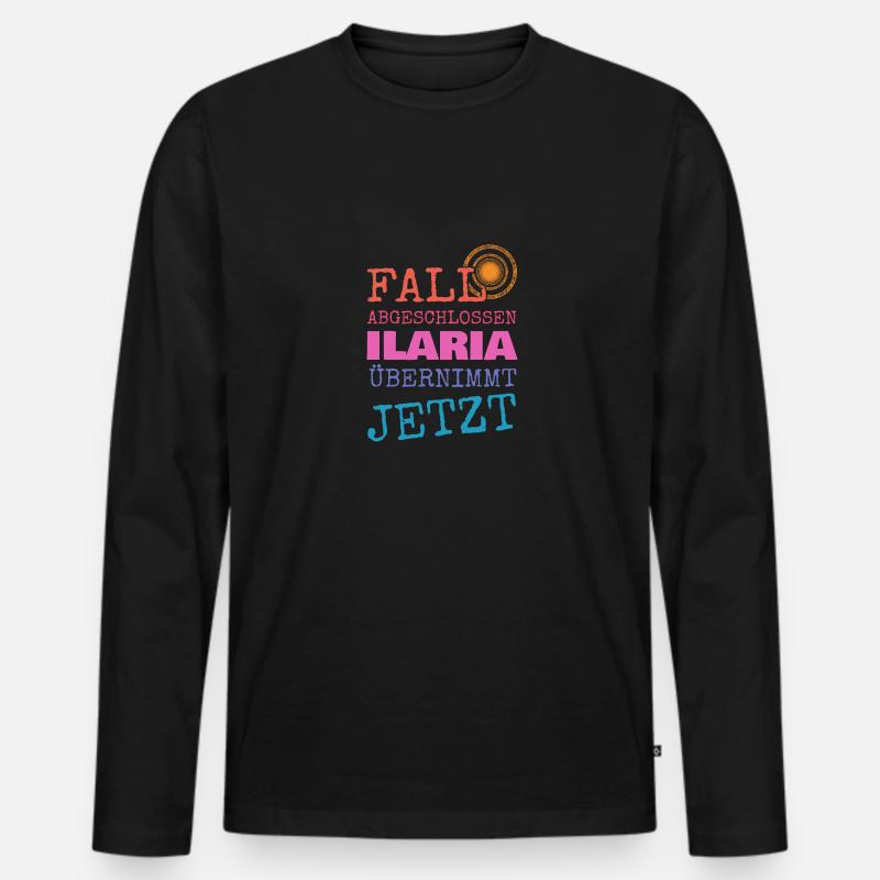 Ilaria als Vorname - Männer Premium Bio Langarmshirt - Schwarz